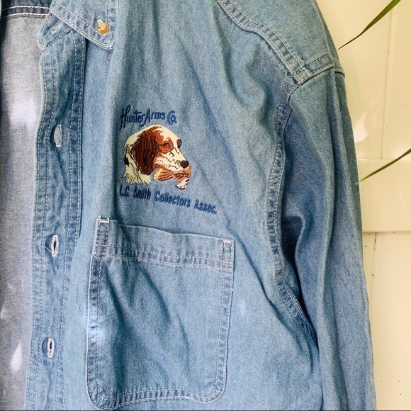 VINTAGE vsco 90s chambray hunting button up popover - Picture 6 of 9